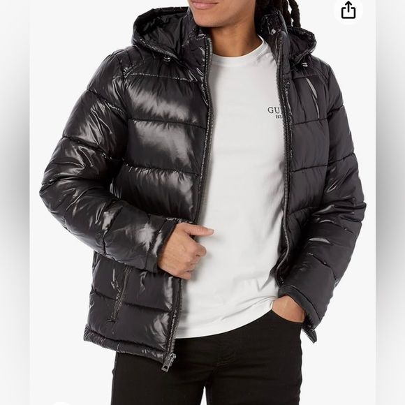 GUESS Men’s mid-weight puffer jacket - Picture 1 of 8